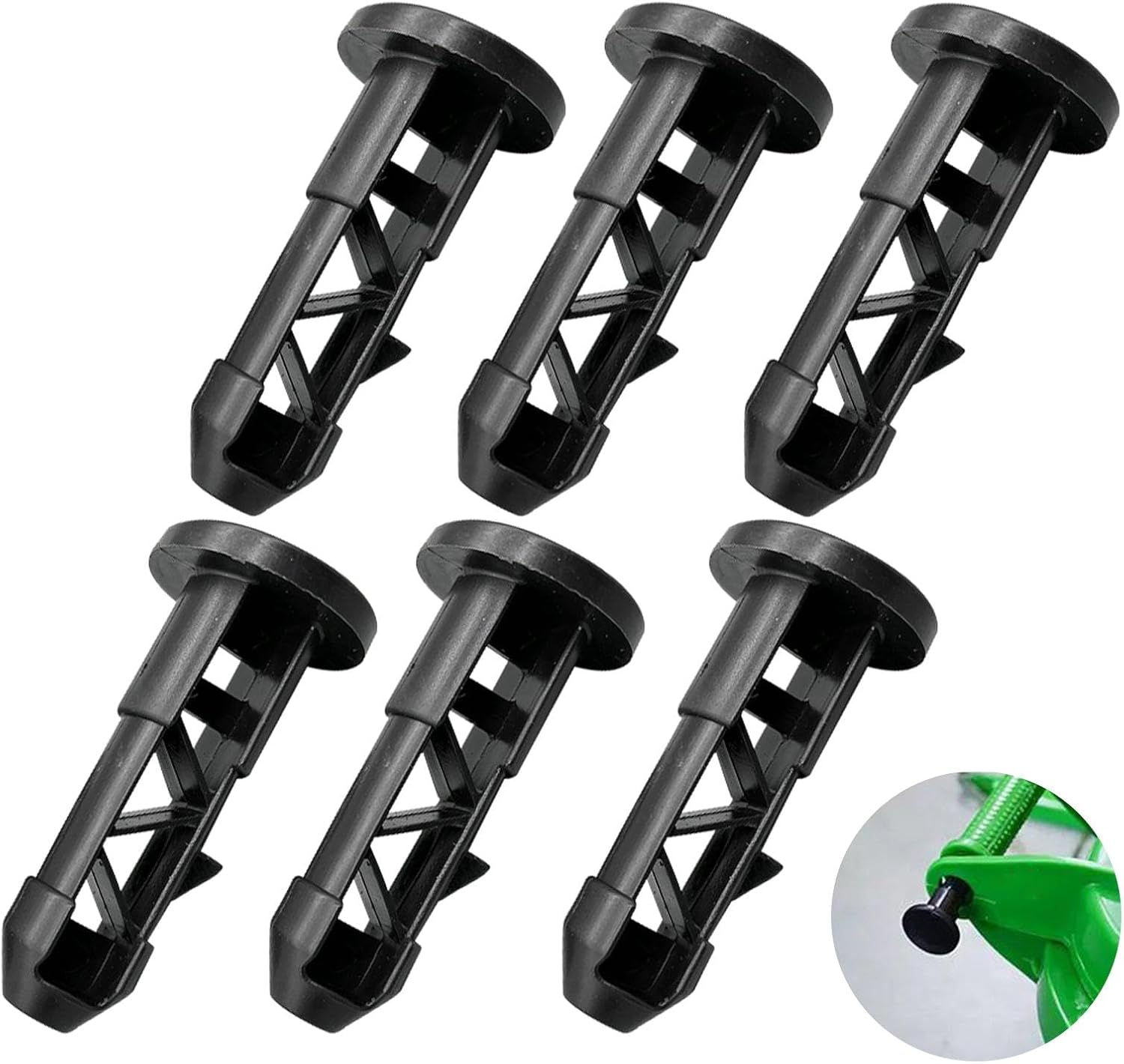 6Pcs Wheelie Bin Lid Hinge Pins, Latch Wheelie Trash Hinge Trash Can Hinged Pin Dust Bin Cover, Replacing 65Mm X 33Mm for 50/80/100/120/240L Wheelie Bin Lid Hinge Pin image number 1