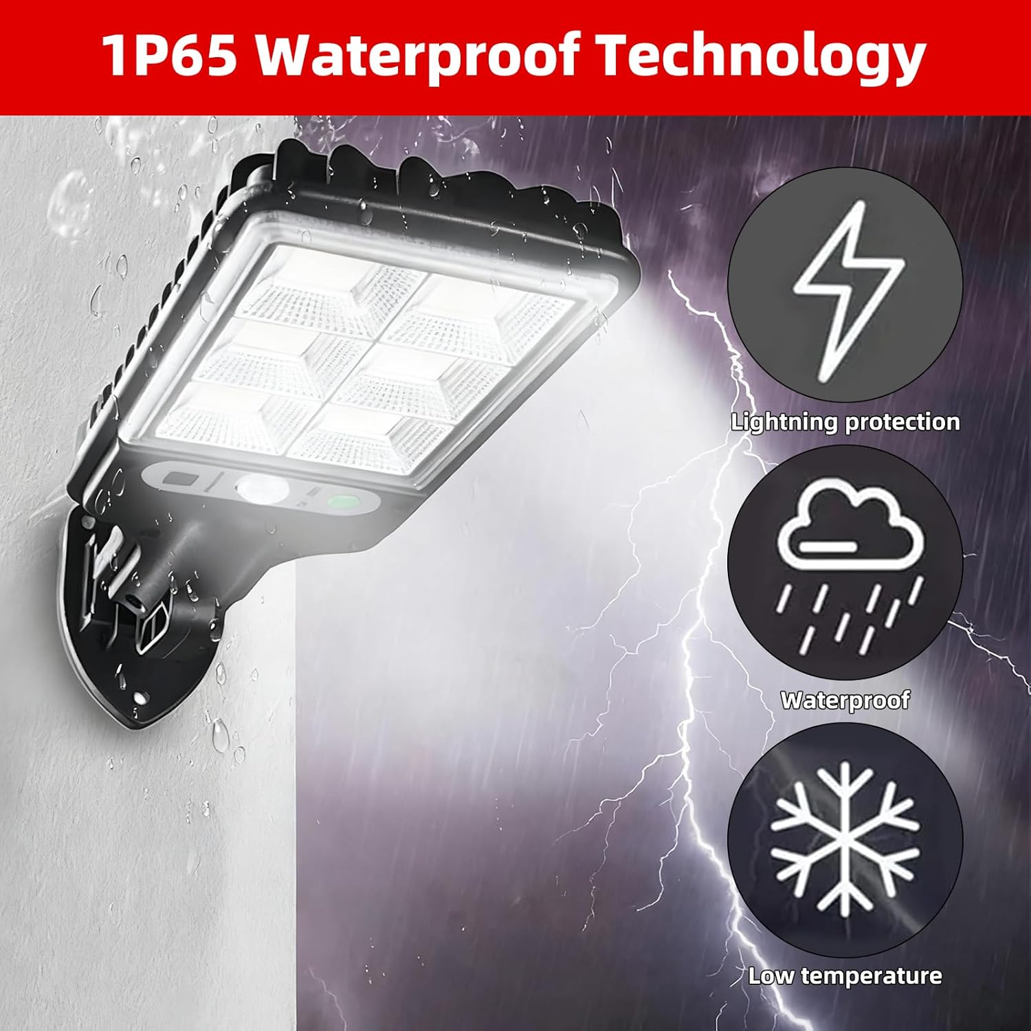 2 Pack Solar Street Lights Outdoor, 108 COB LED Motion Sensor Security Lights, 3 Lighting Modes, Wide-Angle Waterproof Solar Wall Lamp for Yard, Garden, Patio, Garage, Fence image number 3