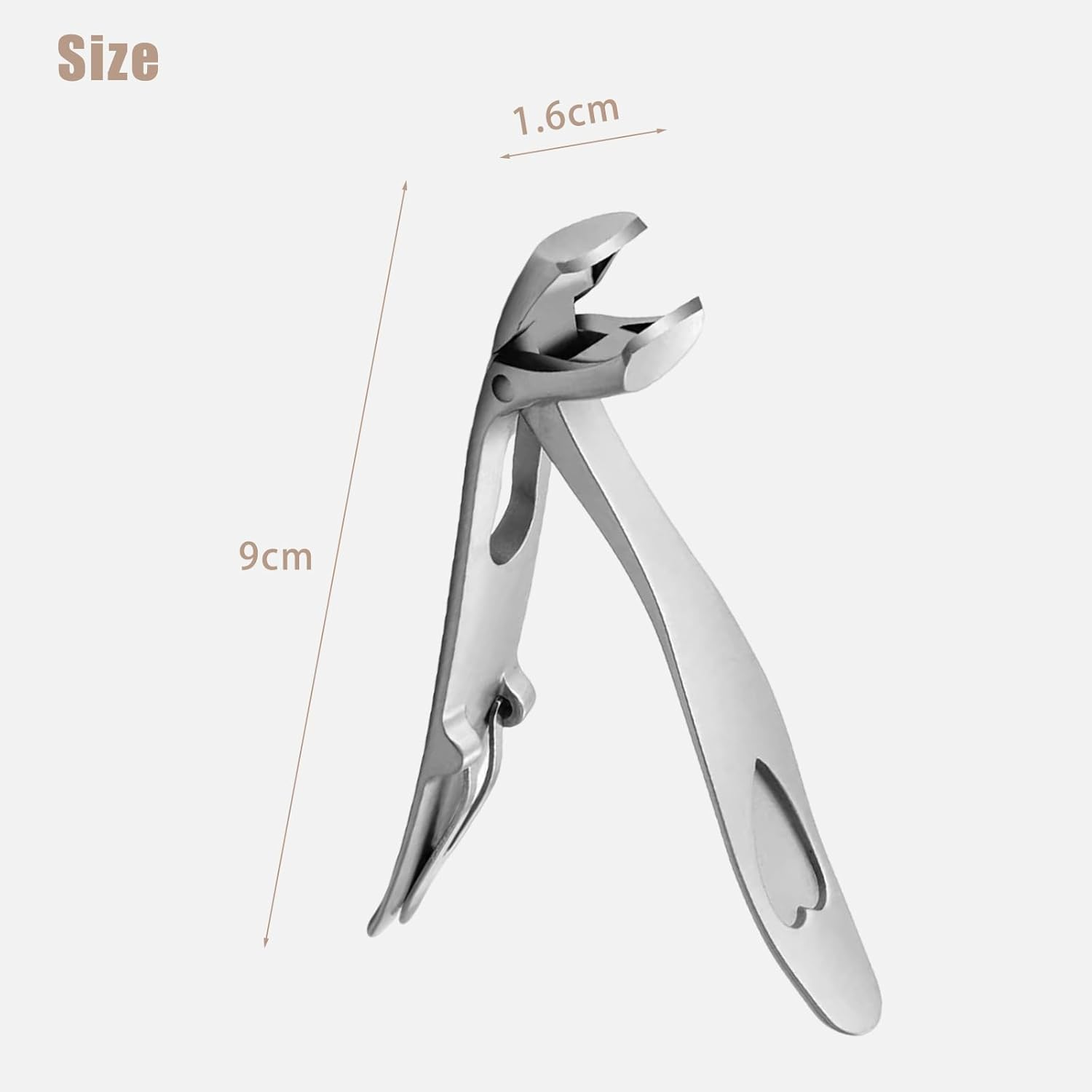 CTOUUGRS Angled Head Nail Clippers for Seniors with Ergonomic Design for Thick Toenails Premium Steel Nail Cutter Trimmer with Catcher for Men and Women Sand Silver Finish image number 1