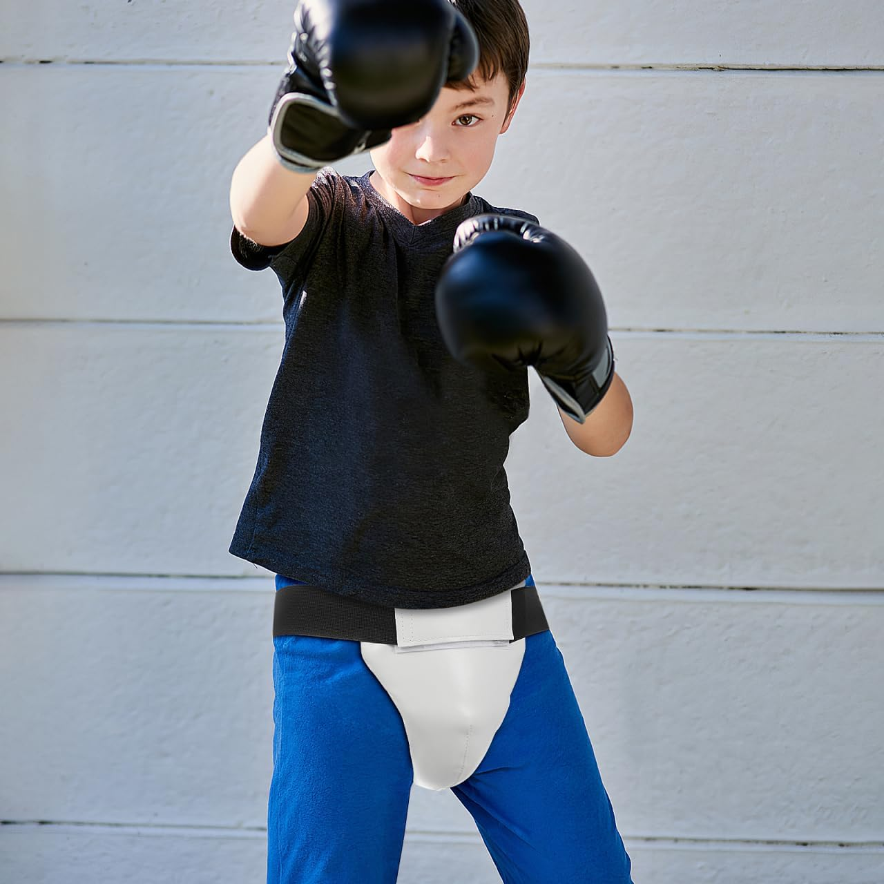 POPETPOP Kids Groin Guard, Groin Protector Cup Boy Shock-Absorbing Taekwondo Boxing Kickboxing Fight Sports Abdominal Protector for Karate Fighting Training
