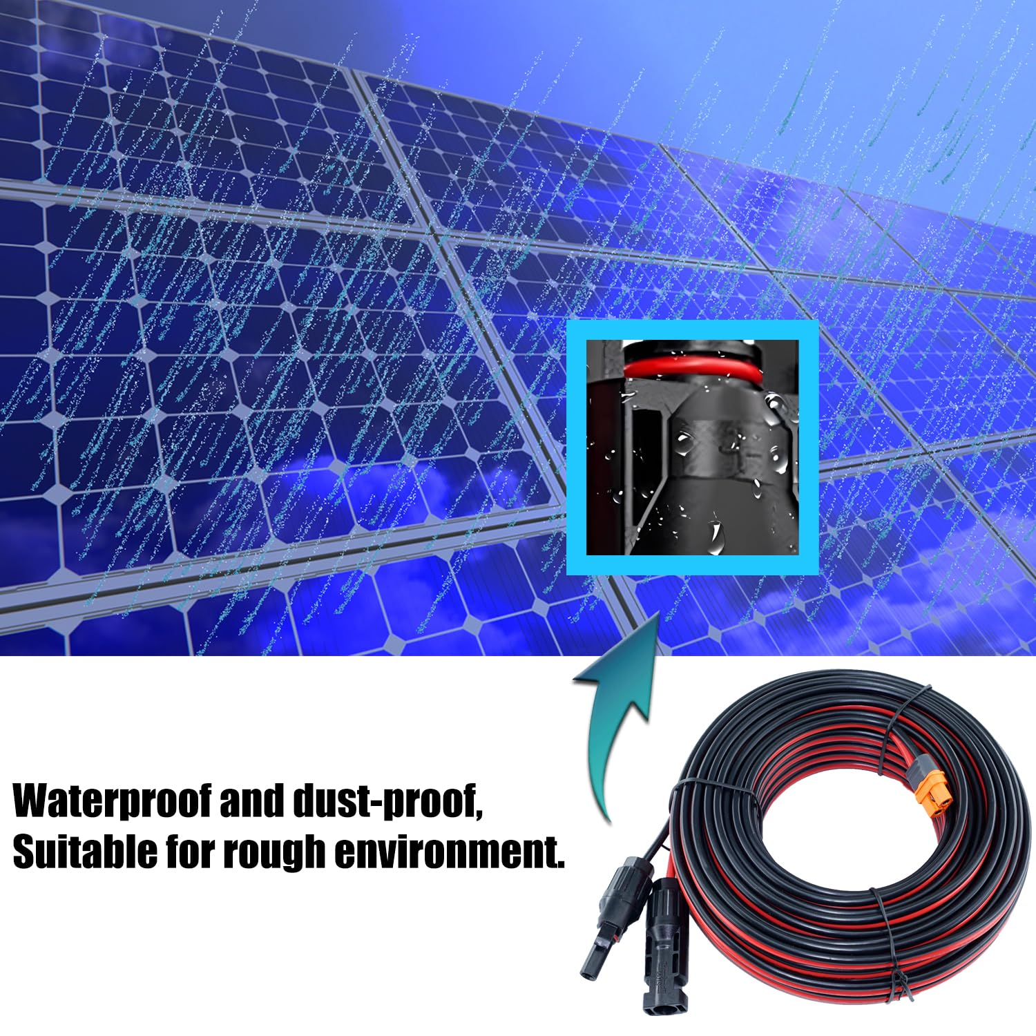 Xt60I Adapter to Solar Connector Cable 12AWG 50FT, Xt60I to Solar Panel Extension Cable 12 Gauge Compatible for Ecoflow Delta River Series Anker SOLIX Power Station (Xt60I 50FT) image number 4