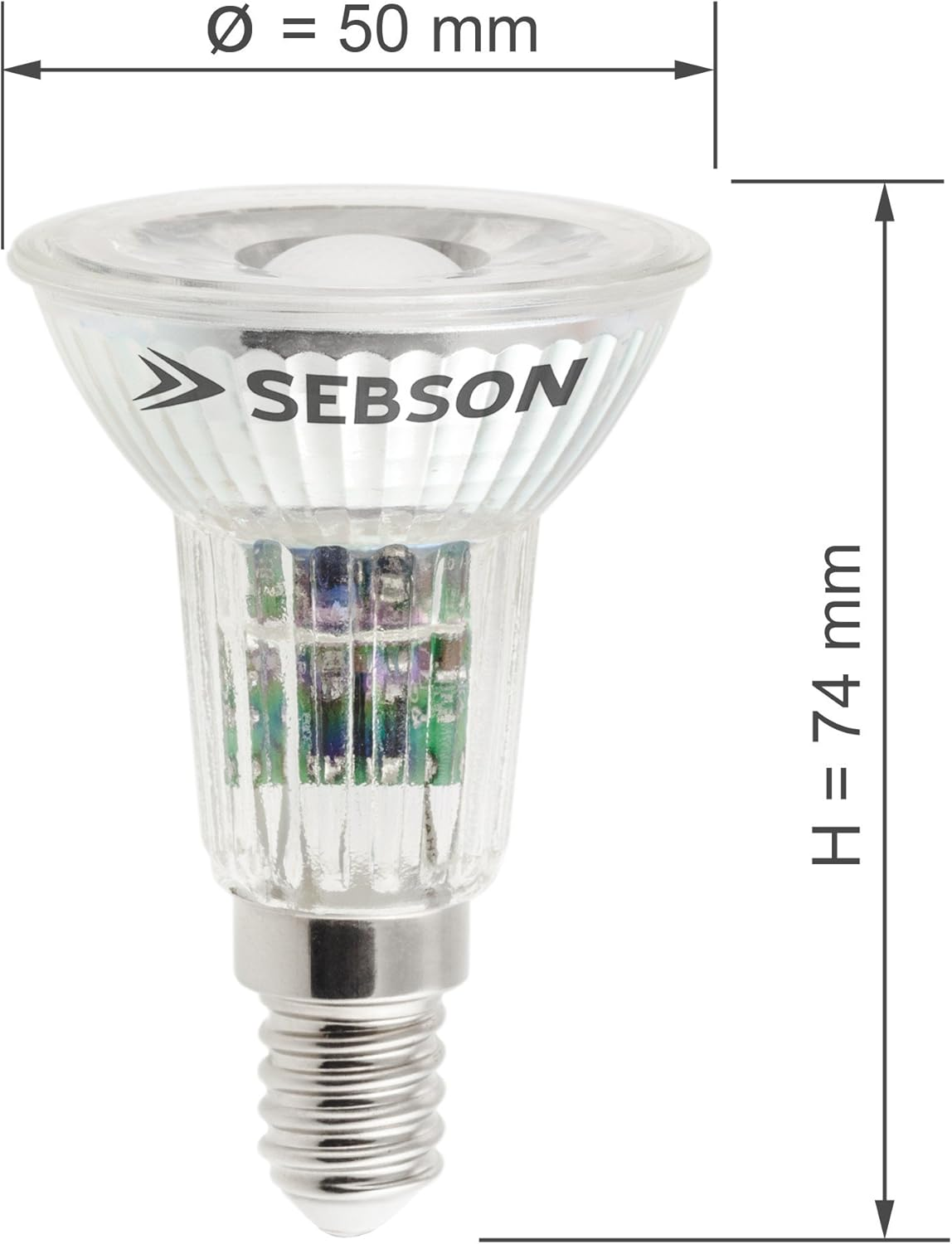 SEBSON LED Bulb E14 5 W Warm White Replaces 50 W Halogen Bulb 420 Lumen COB LED Spot 46&deg; 230 V Pack of 10 image number 6