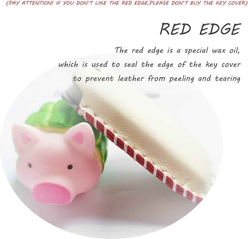 Ontto Leather Car Key Fob Cover Keyring for Land Rover Defender Discovery Evoque LR4 Range Rover Sport Jaguar 5-Buttons Accessories Key Case Keychain Remote Key Shell Key Holder Protector Beige A