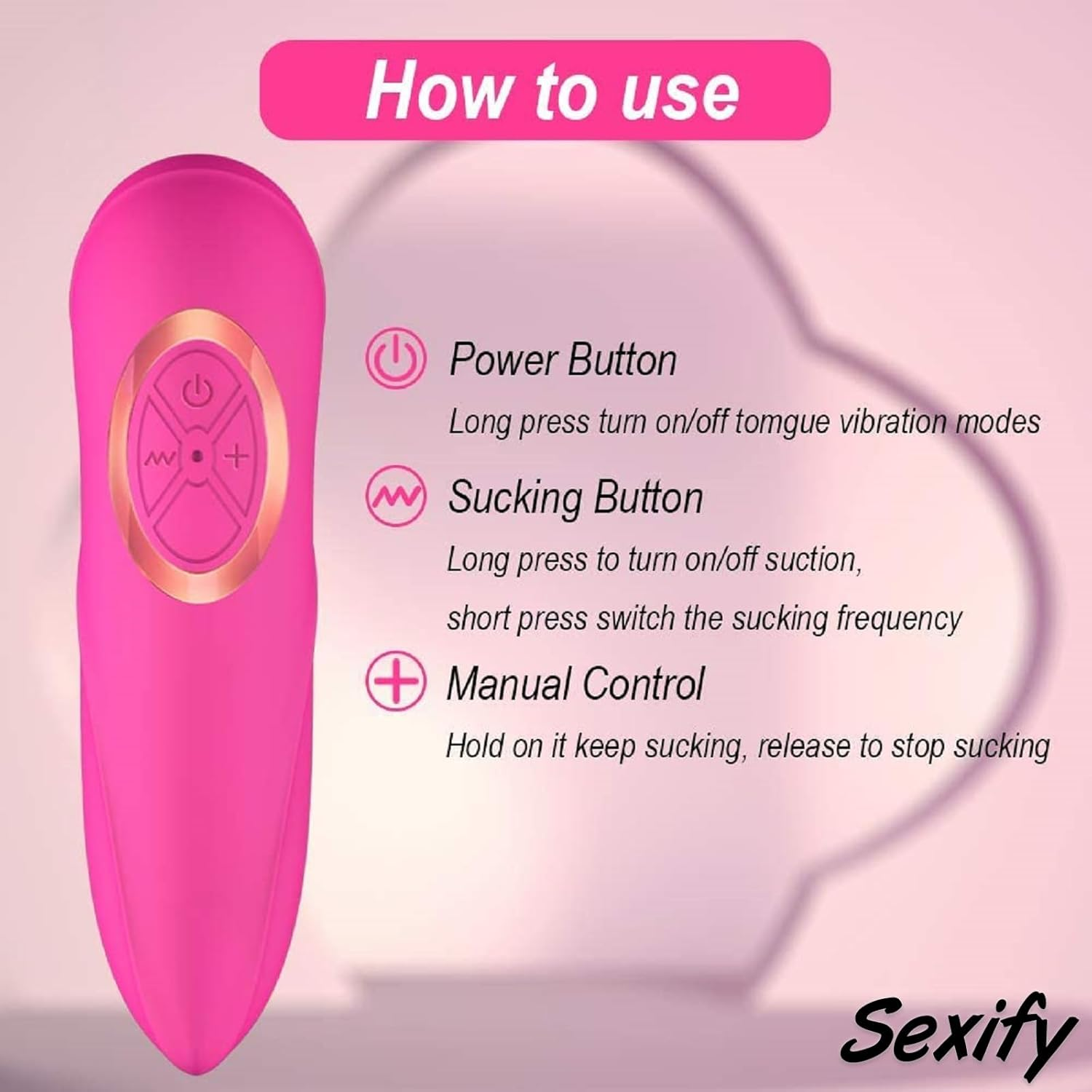 Sucking Vibrator Sex Toys - Adult Sex Toys with 8 Sucking & 5 Licking Vibrations Toys for Womens Sex Pleasure, G-Spot Nipples Vagina Clitoral Vagina Pussy Vacuum Pump Adult Sex Toys for Women Couples image number 4