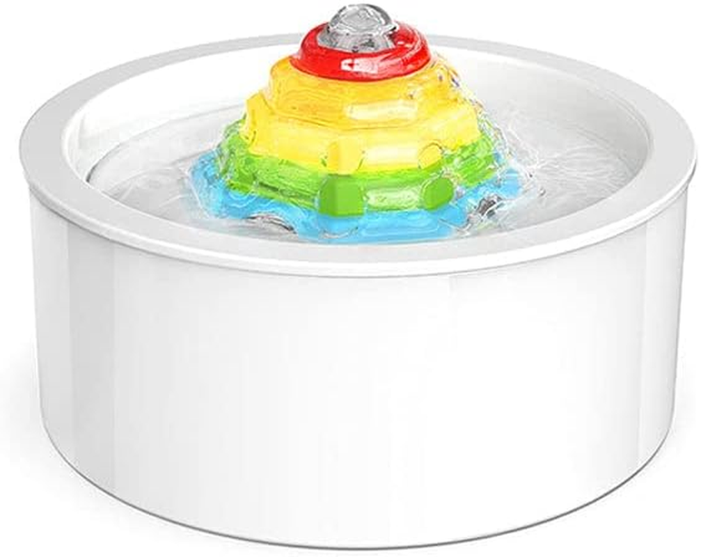 YES4PETS Ceramic Electric Pet Water Fountain Dog Cat Water Feeder Bowl Dispenser (White, Round)