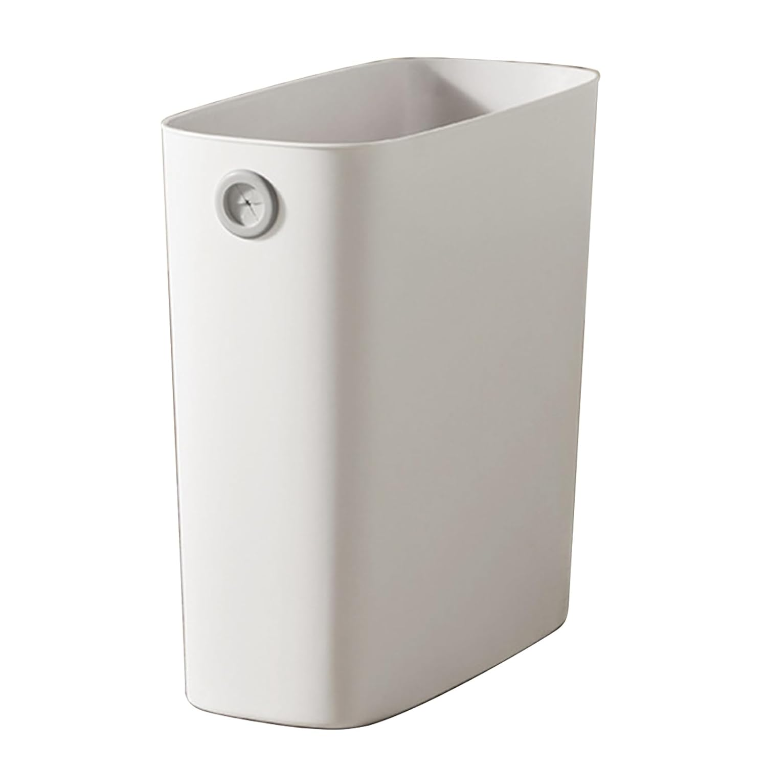 Trash Can, Open Top Waste Bin, Thin for Bathroom (White) image number 3