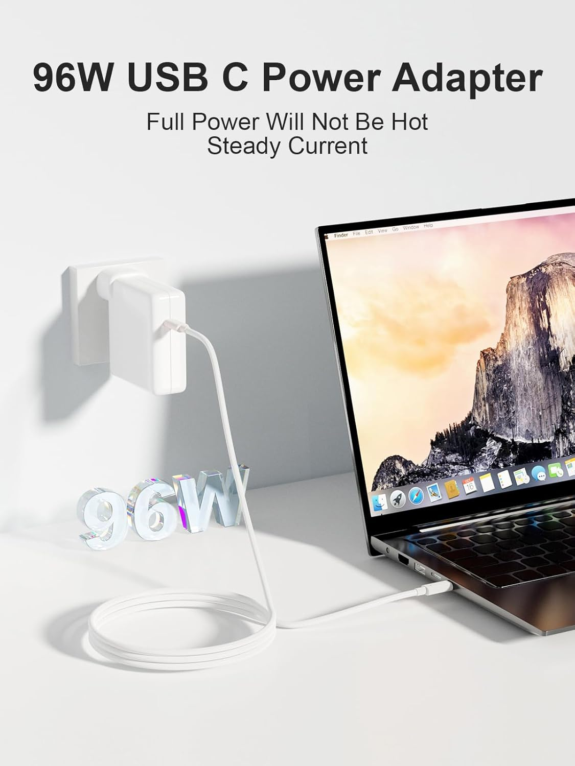 Macbook Pro Charger 96W USB-C Power Adapter for Macbook Pro Macbook Air 13 13.6 14 15 16 Inch, Fit for Mac Book Laptop Retina M1 M2 M3 M4 2025 2024 2023 2022 2021 2020 2019 2018 Fast Charging Charger