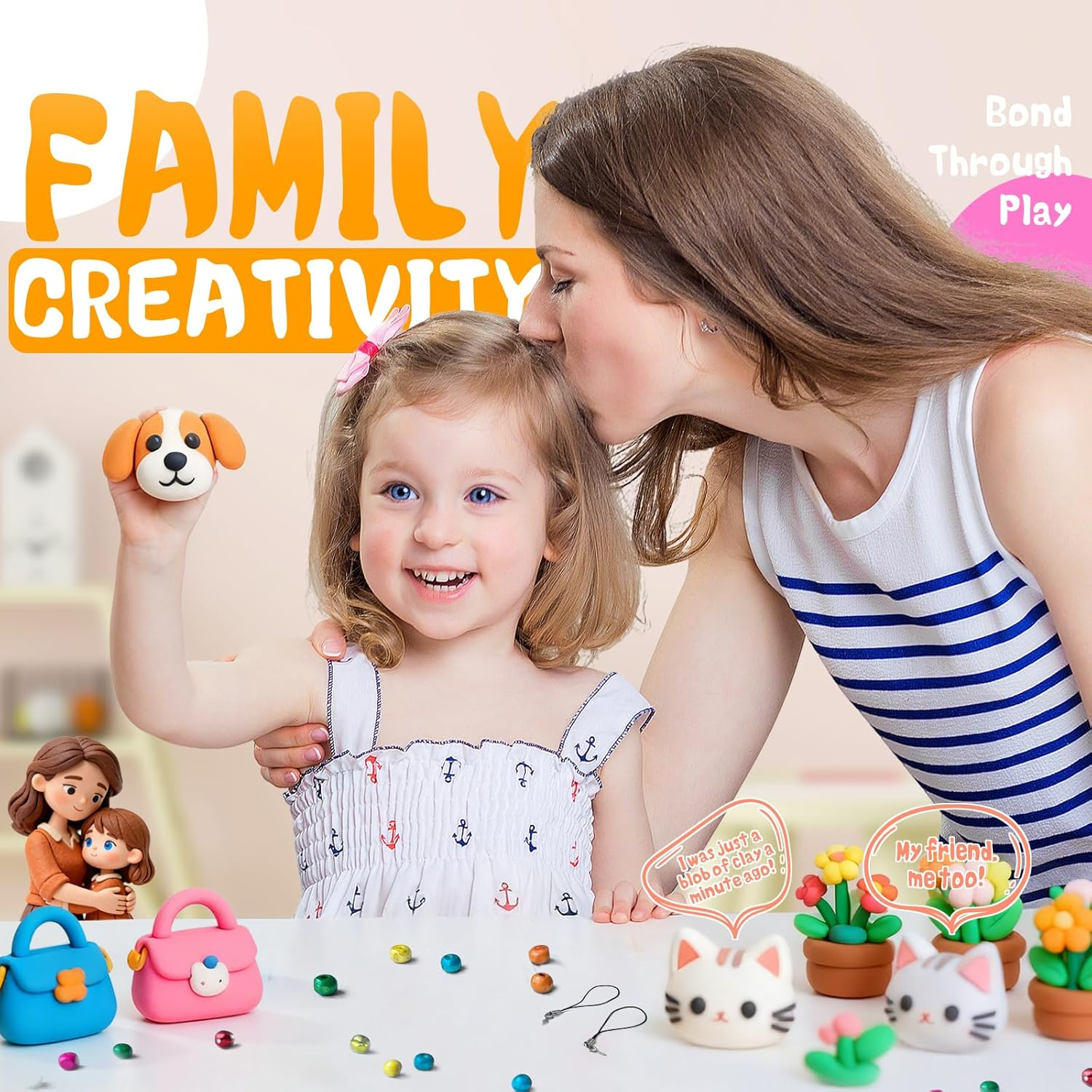 Polymer Clay Tool Kit - 100 Colours Modeling Clay for Kids, Adults, Beginners, DIY Arts and Crafts Baking Clay with 19 Carving Tools & 10 Accessories, Non-Toxic, Non-Sticky for Artist Gifts image number 1