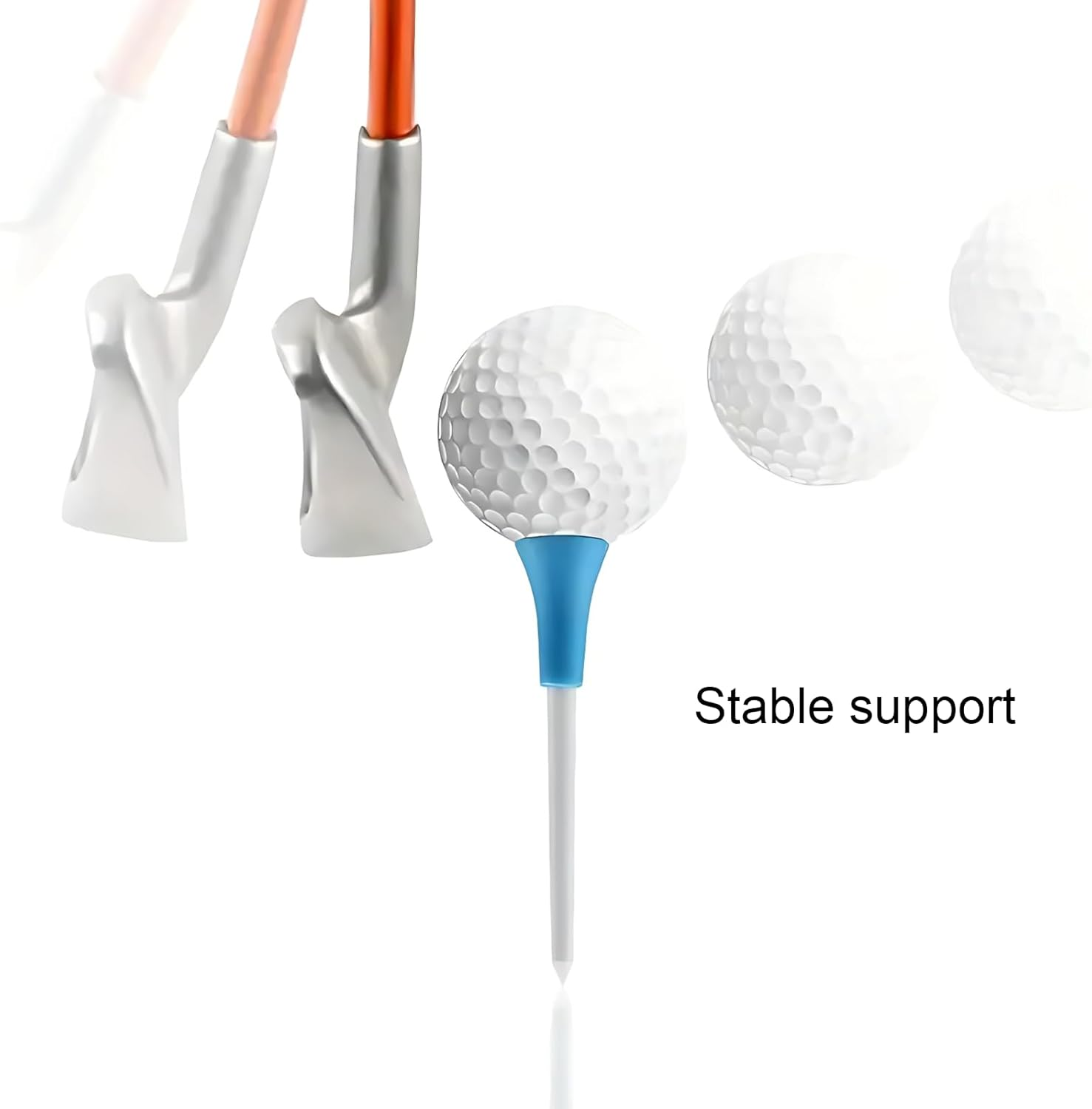 50-Pack Rubber Cushion Top Golf Tees Unbreakable Plastic Golf Tees in Mixed Colors Durable Golf Training Accessories for Men & Women Golfers image number 1