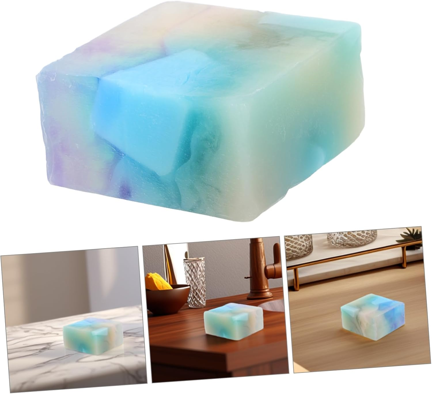 Minkissy Essential Oil Handmade Soap Bar 100G Iceberg Flame Natural Ingredients for Men and Women Moisturizing Body Soap for Skin Types