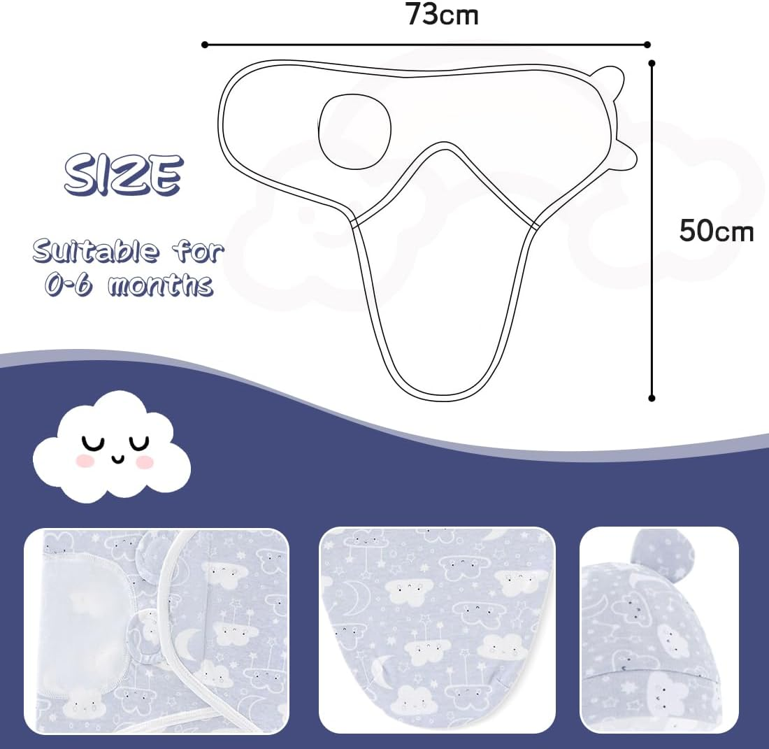 Set of 1 Baby Swaddling Blanket 0-6 Months Baby Swaddles for Newborn Babies in 100% Cotton Born Boy and Girl Nursery (Grey) image number 1