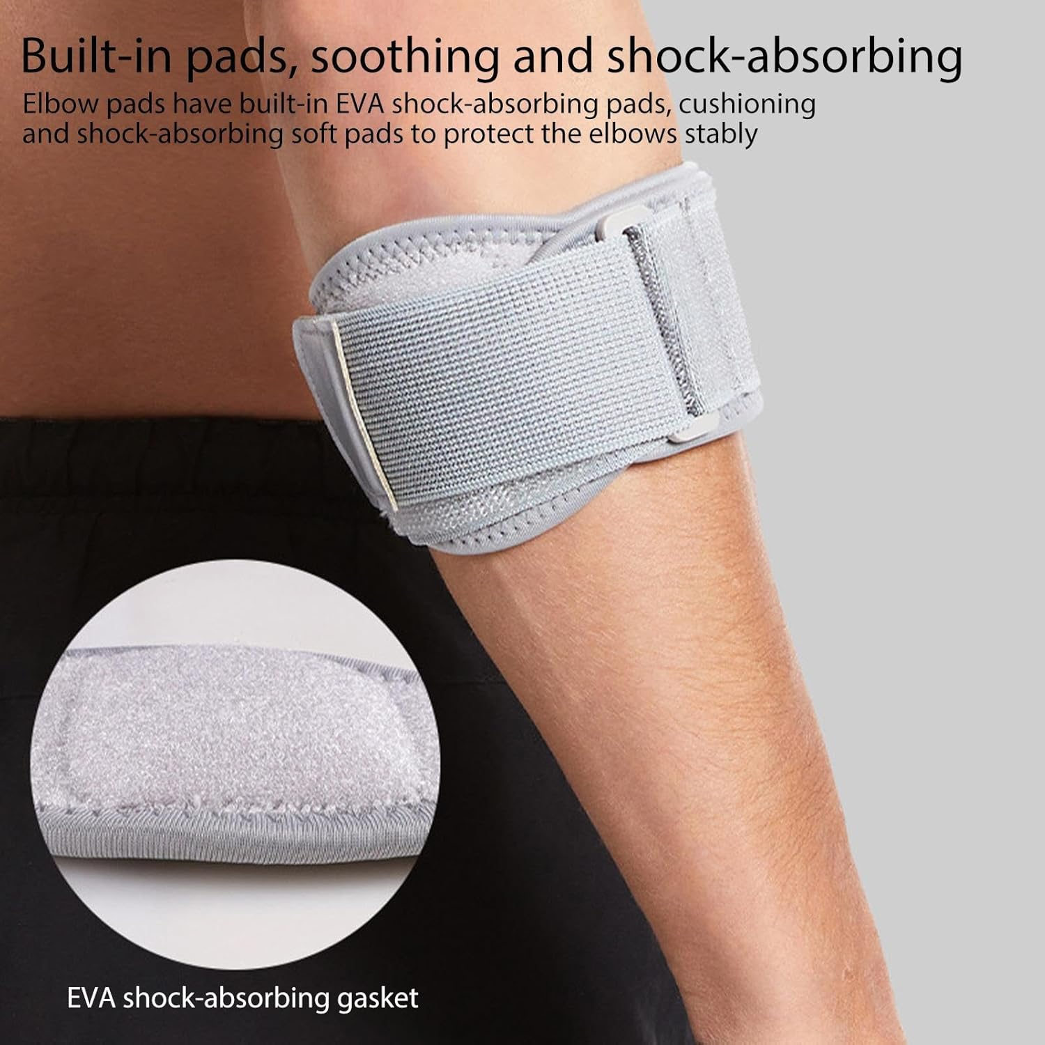 Tennis Elbow Sleeve | Tennis Compression Elbow Protector - Adjustable Arm Protector Wrap, Elbow Support Brace Protector Pad for Basketball, Golf, Volleyball Zankie image number 2