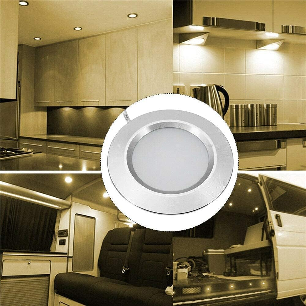 12 Volt LED Lights for RV Boat Motorhome Caravan - Warm White 2800K 300 Lumens 3W, Low Voltage Downlight Dimmable, Pack of 6 image number 5