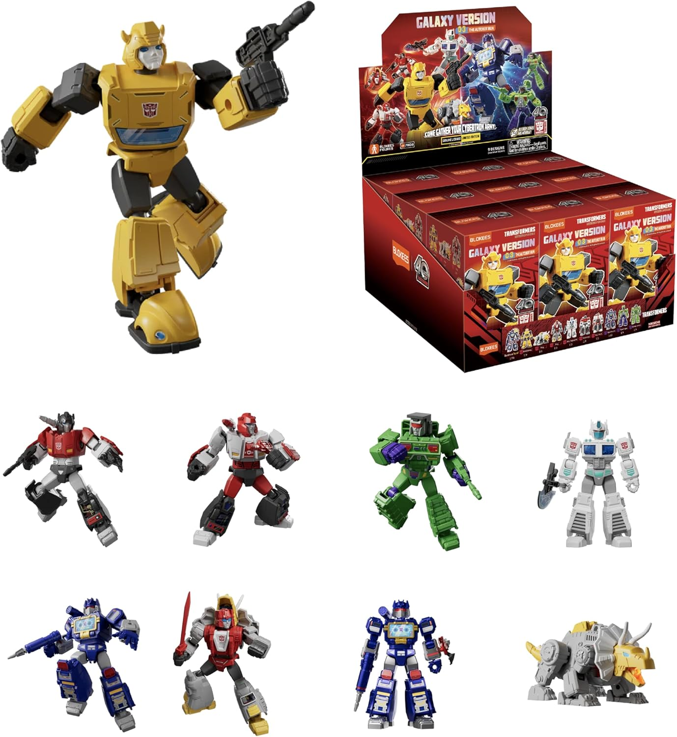 Blokees Officially Licensed Transformers Luminous Action Figures, Transformers Galaxy Version 03 - the Autobot Run (Blind Box) Figures-Set image number 5