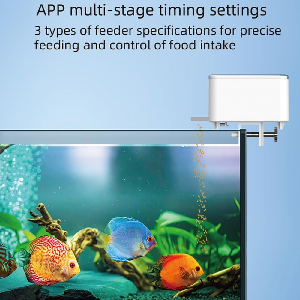 Domary Wifi Intelligent Timing Automatic Feeder Aquarium Goldfish Feeder 100ML Large Capacity Fish Feeder Mobilephone APP Control