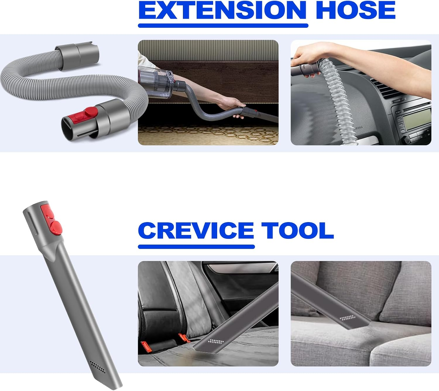 6 Pieces Vacuum Cleaner Accessories Compatible with Dyson V7 V8 V10 V11 V12 V15 Vacuum Attachment Kit Absolute Detect Cyclone Fluffy Mattress Outsize Cleaner Replacement Brush Tools