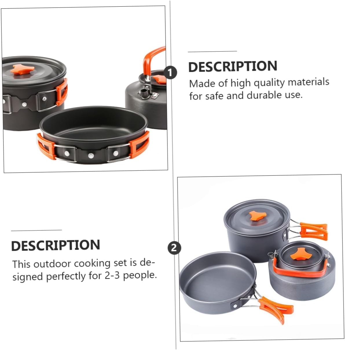 Portable Pot Camping Pots Cookware Cutlery Tool Cooker for Outdoor Activities image number 4