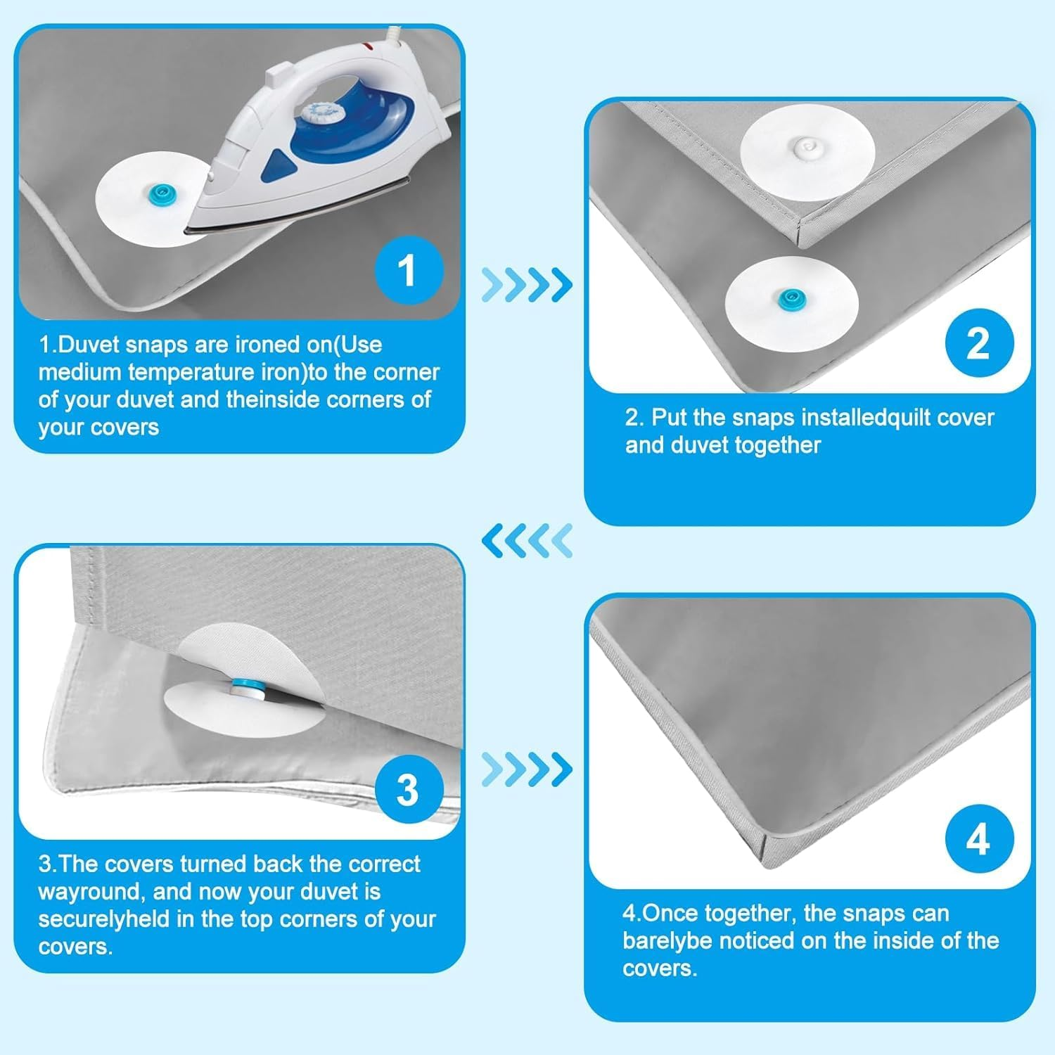 20 Pcs Duvet Cover Snaps Clips,Plastic Duvet Cover Buckle,Holds Your Comforter in Place,Prevent the Bed Duvet from Shifting in the Quilt Cover image number 1