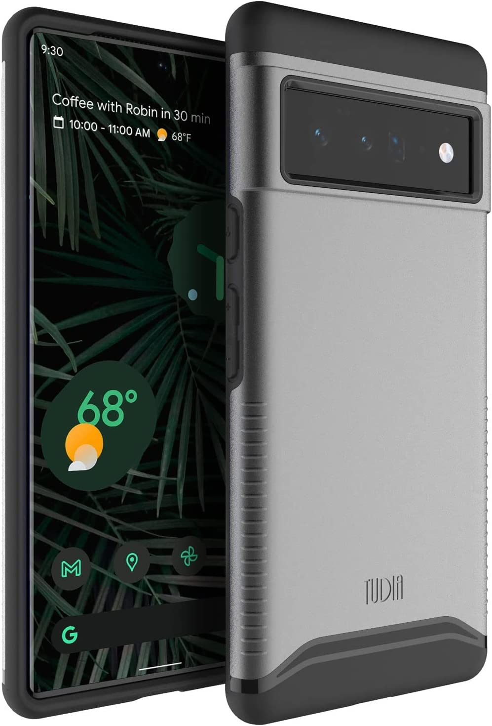 TUDIA Dualshield Designed for Google Pixel 6 Pro Case (2021), [Merge] Shockproof Military Grade Heavy Duty Dual Layer Tough Slim Hard Protective Case Cover (Hunter Green)