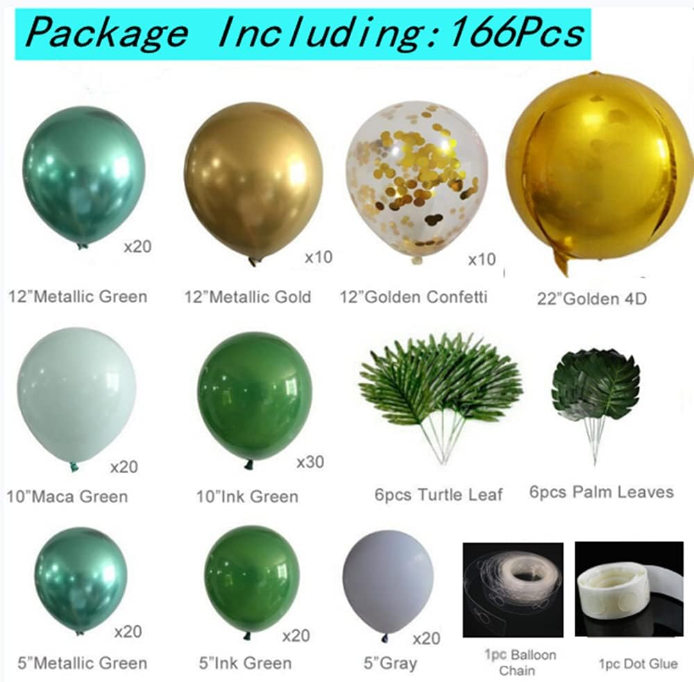 Jungle Safari Theme Decorations - Balloon Garland Arch Kit, Tropical Leaves Decoration, Colorful Balloons, Balloon Strip, Green Animal Theme Baby Shower Birthday Party Decorations 166Pcs - A image number 5