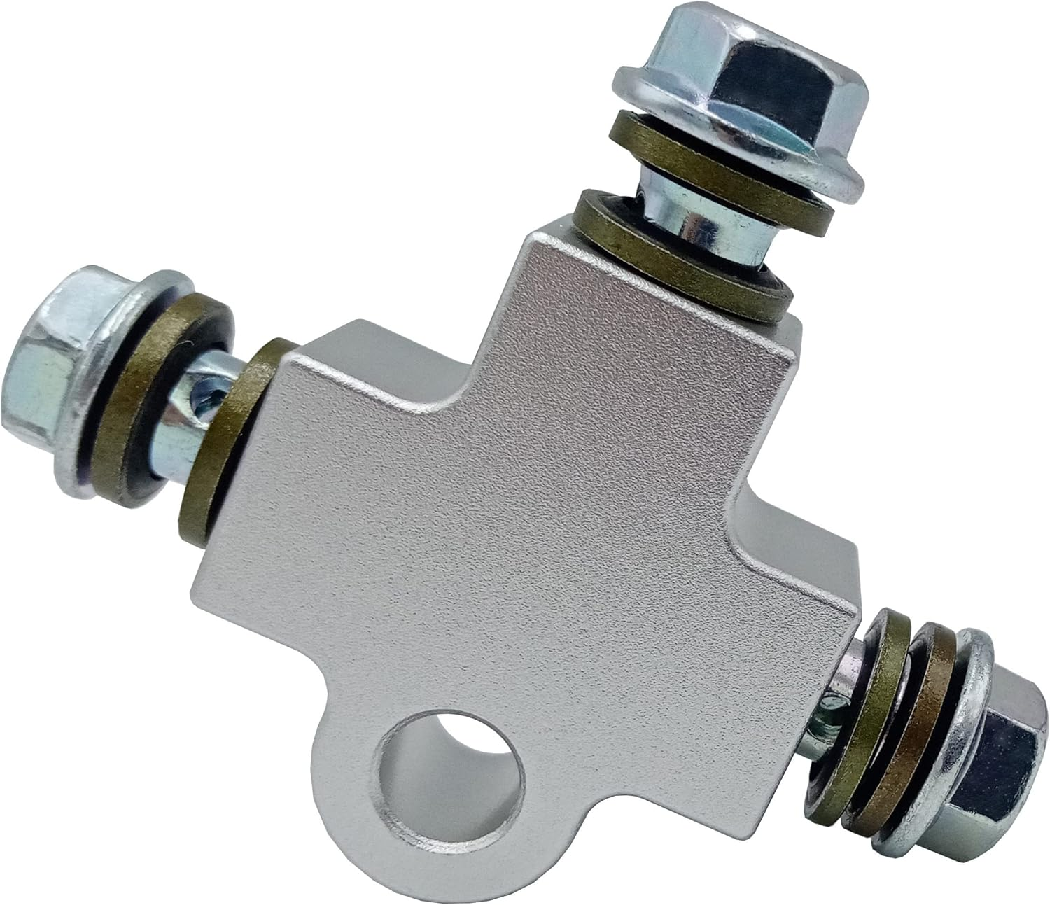 Motorcycle Brake Line Tee Hydraulic Hose Connector 3 Way Adapter Modification into Double Disc Brakes (Square Shape) image number 1