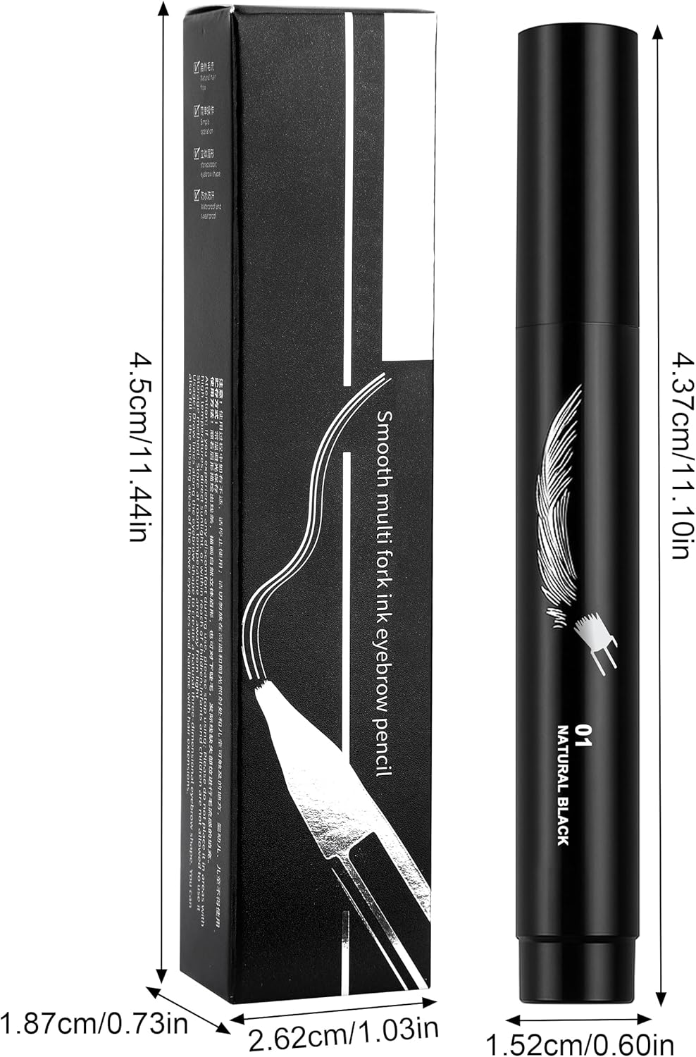 Erinde Microblading Eyebrow Pen, Waterproof Long Lasting Eyebrow Pencil for Women, Natural Brow Definer Creates Hair-Like Strokes, Smudge Proof Liquid Eyebrow Makeup for Shaping & Filling Brows,03# - 03 image number 5