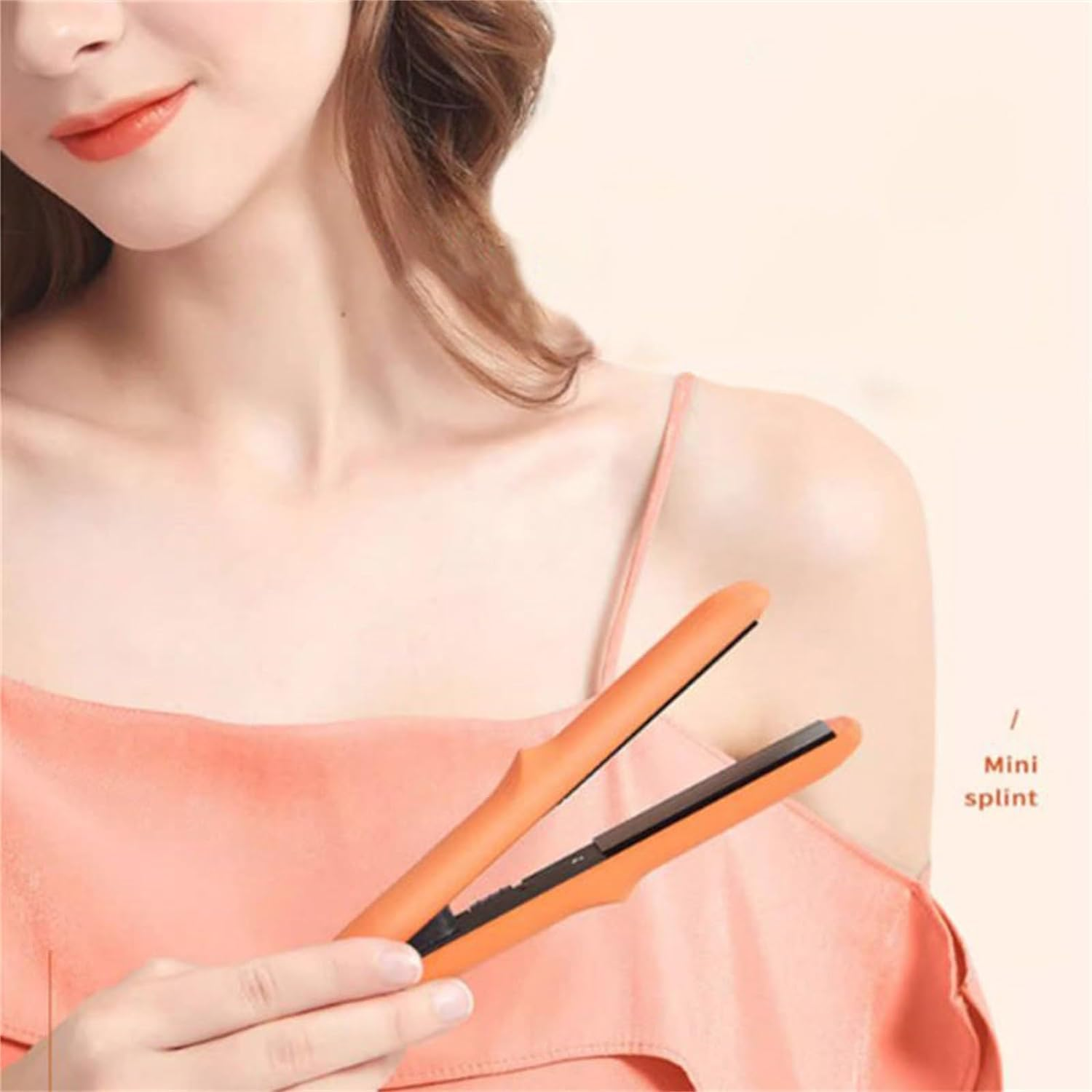 Gadgetcab Curling Iron, Gadgetcab Mini Curling Iron, Gadget Cab Mini Hair Curler, 2-In-1 Mini Curling Wand & Flat Iron Hair Straightener, Portable Ceramic Curling Iron for Short Hair (Purple) - Pink image number 5