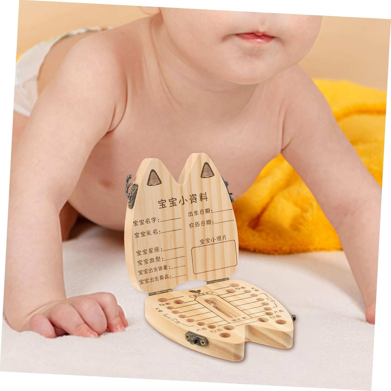 Boys and Girls Tooth Holder Wooden Tooth Box Keepsake Box Souvenir Organizer Birthday image number 4