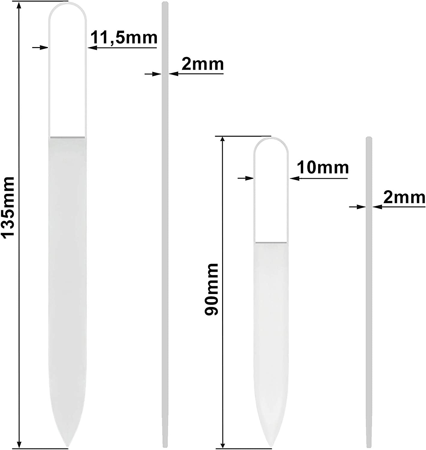 Mont Bleu Set of 2 Czech Glass Nail Files - Genuine Czech Tempered Glass - Handmade Gifts - Double Sided - Etched - Crystal Nail Files for Natural Nails image number 3