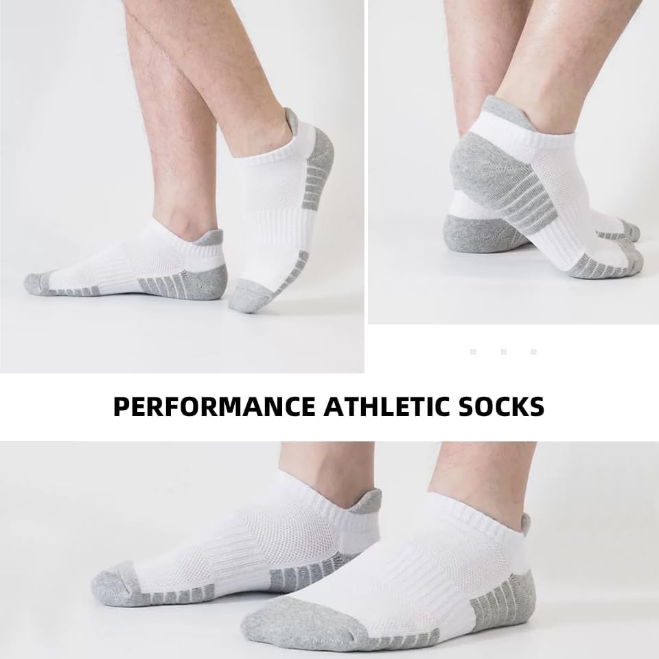 ZANZER (6 Pairs) Athletic Ankle Socks 6 Pairs Thick Cushion Running Socks for Men&Women Cotton Socks image number 3