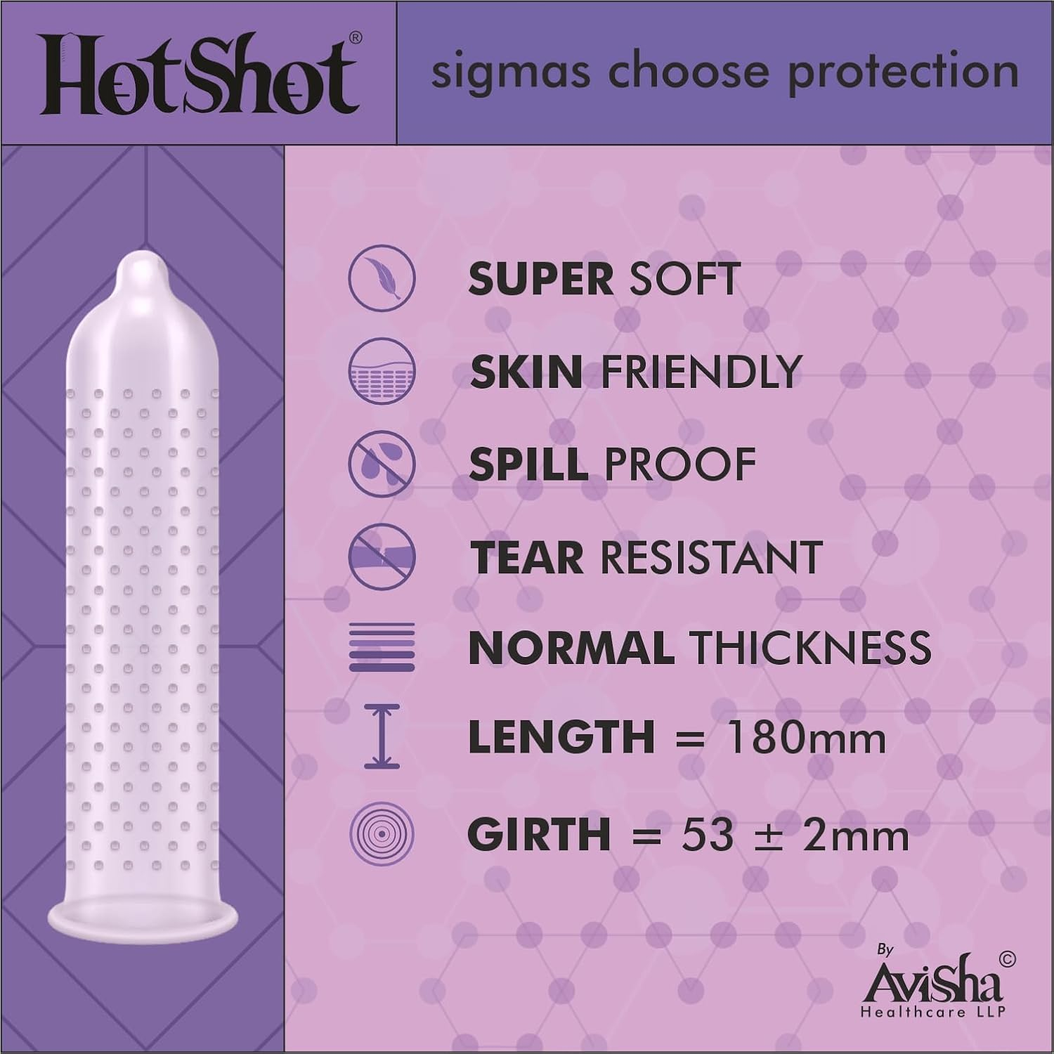 HOT SHOT Super Dotted Extra Time Condom for Men -10 Count
