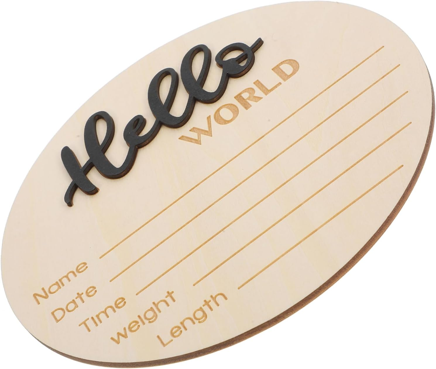 Announcement Wooden Sign for Birth Announcement round Shape Nursery Decor Sticker Wow Cards Safe Easy to Use