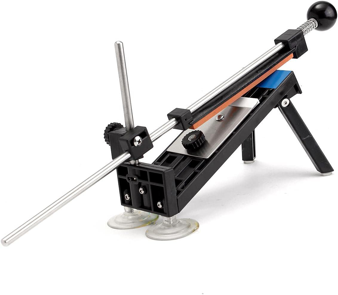 Meichoon Knife Sharpener System Professional Stainless Steel Kitchen Chef Fixed-Angle Sharpening Tools Kit with 4 Whetstones,Ue12 image number 2