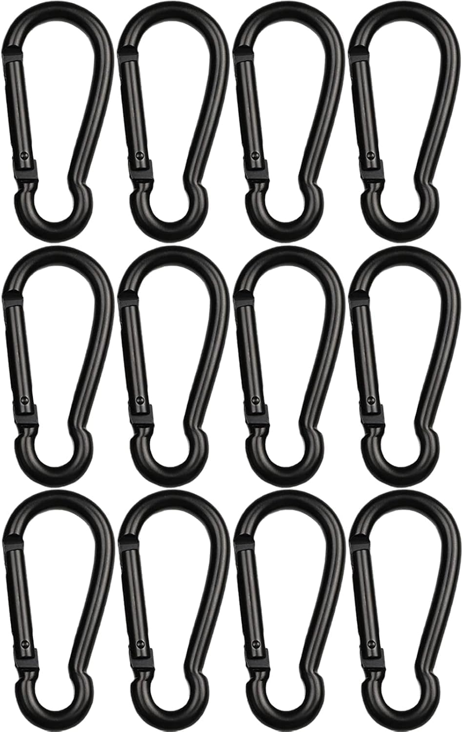 12 Pcs Small Carabiner Clip Snap Hook Black Quick Link Clip Keychain for Keychain, Ropes, Pet Chains, Hammock, Backpack, Swing image number 4