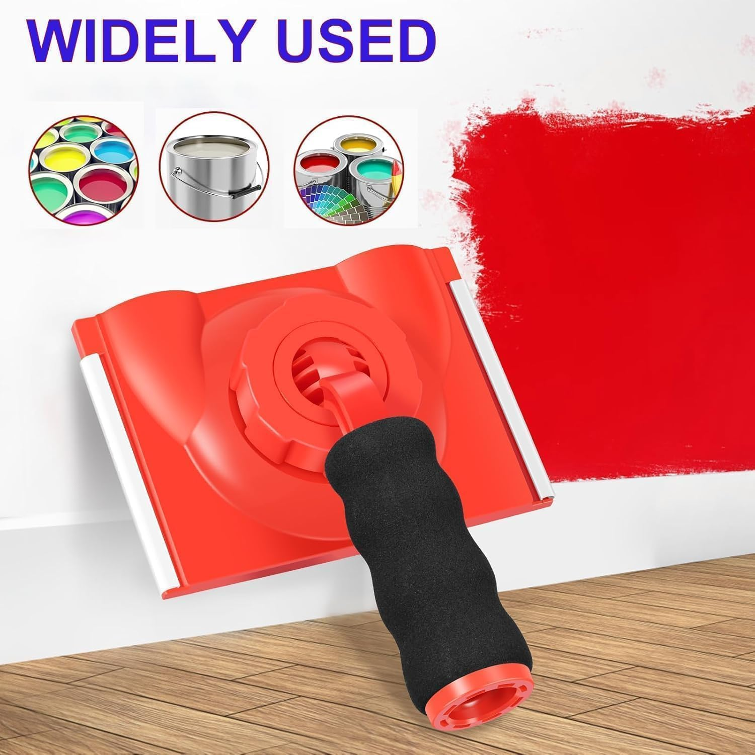 Paint Edger Trimmer with 2 Replaceable Pads, Adjustable and Washable, Rotatable Handle for Wall and Ceiling Edge Painting image number 1