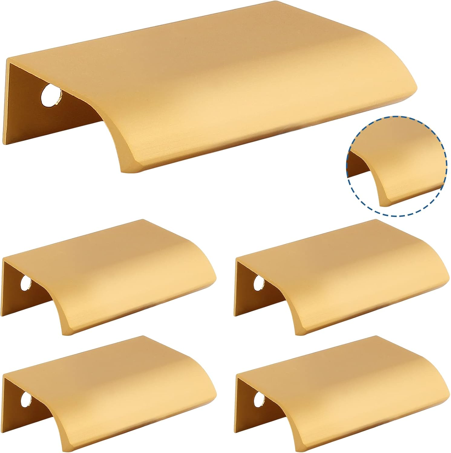 Auvotuis 10Pcs Modern Finger Edge Pulls, 120Mm/ 4.72Inch Aluminum Hidden Tab Pull Handles Black Concealed Finger Drawer Handles for Cabinet, Kitchen, Closet, Wardrobe, Door