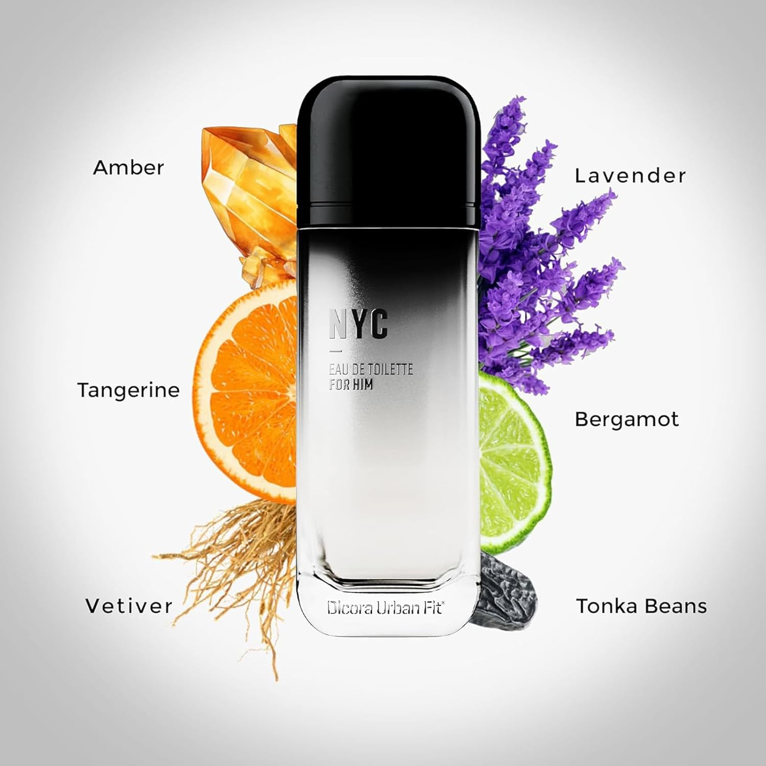 NYC by Dicora Urban Fit - Cologne for Men - Notes of Bergamot, Tangerine, Lavender, and Tonka Beans - Evokes Sophistication - 5.07 Oz EDT Spray image number 3