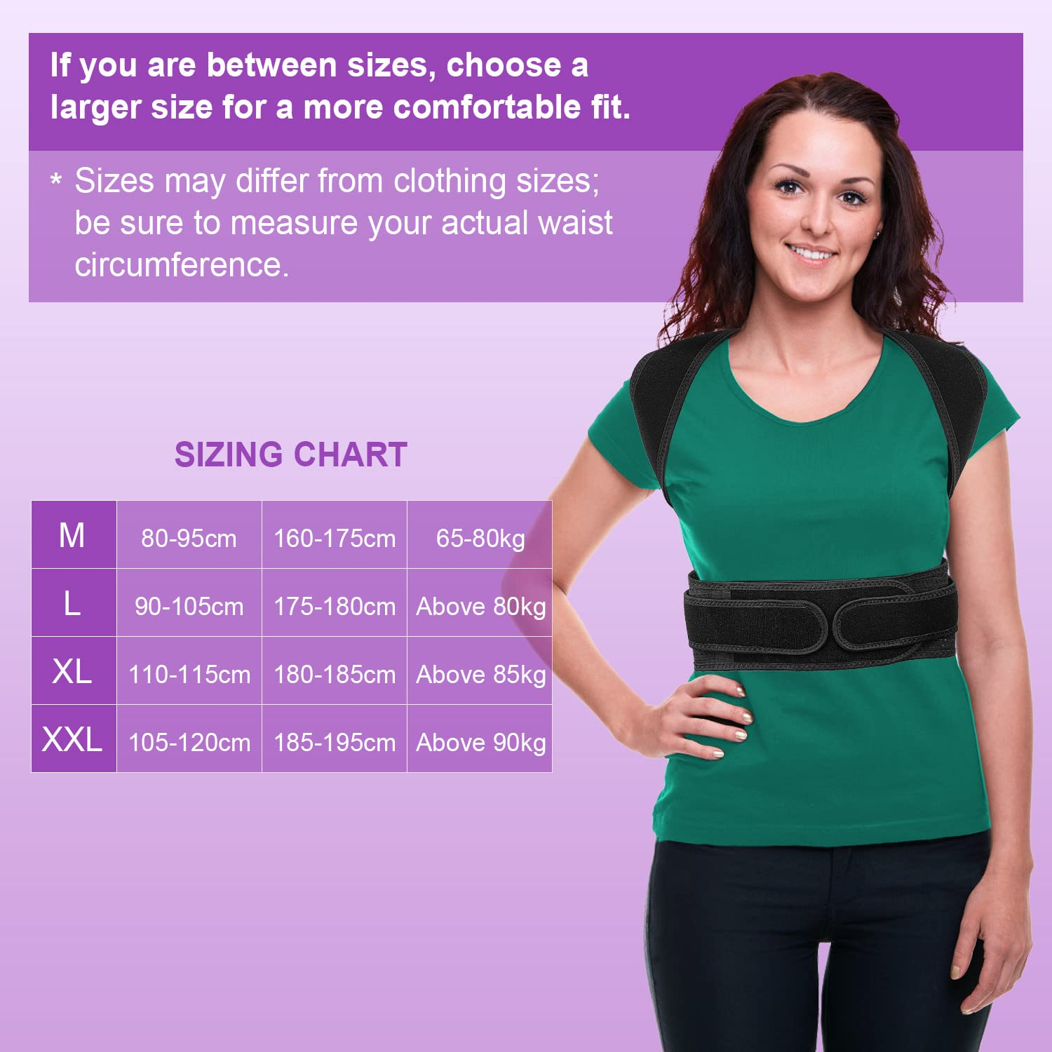 Back Brace Posture Belt, Back Straightener Posture Corrector Back Brace Shoulder Posture Brace, Adjustable Back Brace Strap Breathable Back Pain Relief(Xxl) image number 1