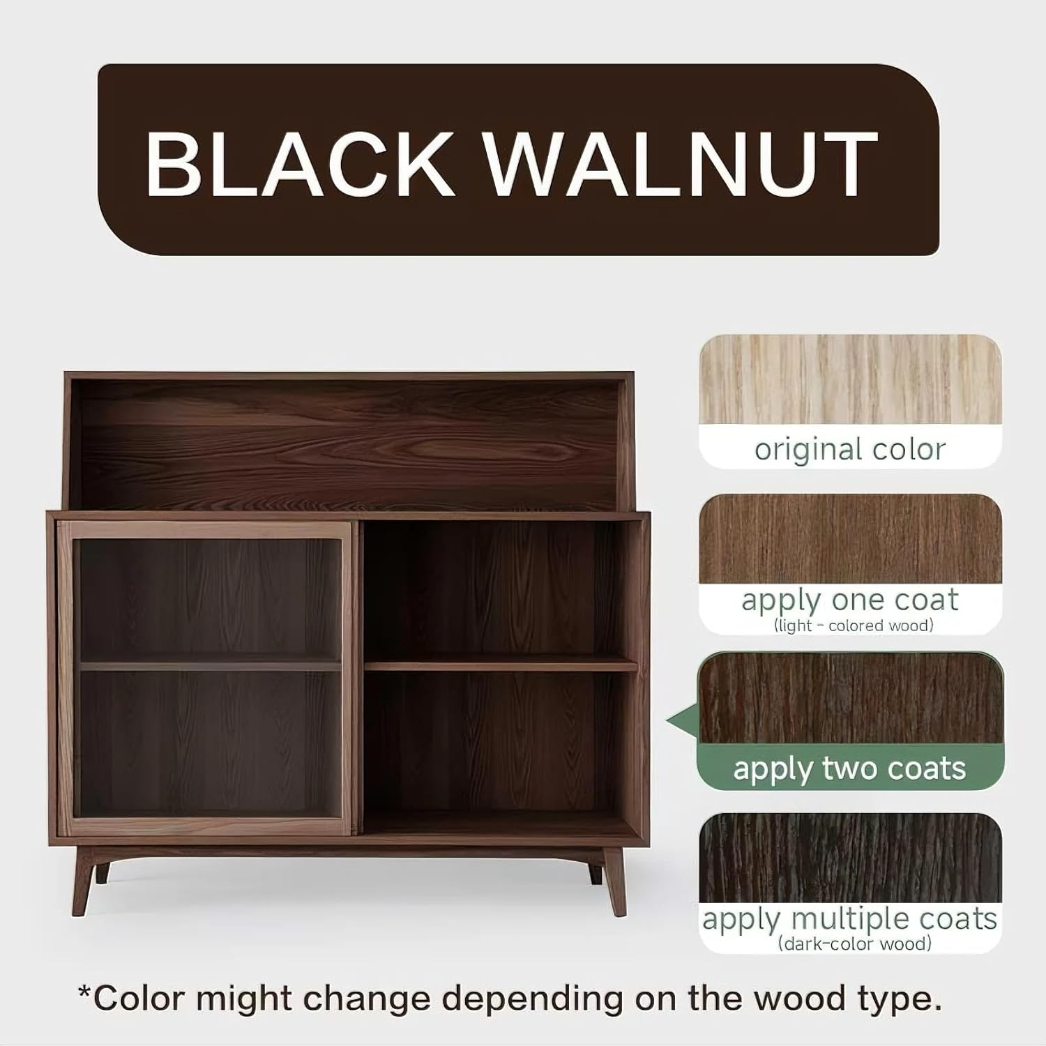 MOLLOR Wood Stain, 16 Oz Water Based Wood Stain and Sealer in One - No Priming, No Top Coat Required, Fast Drying|Low Odor|Non-Toxic, Perfect for Indoor and Outdoor Furniture (Black Walnut with Tools) - Black Walnut image number 2