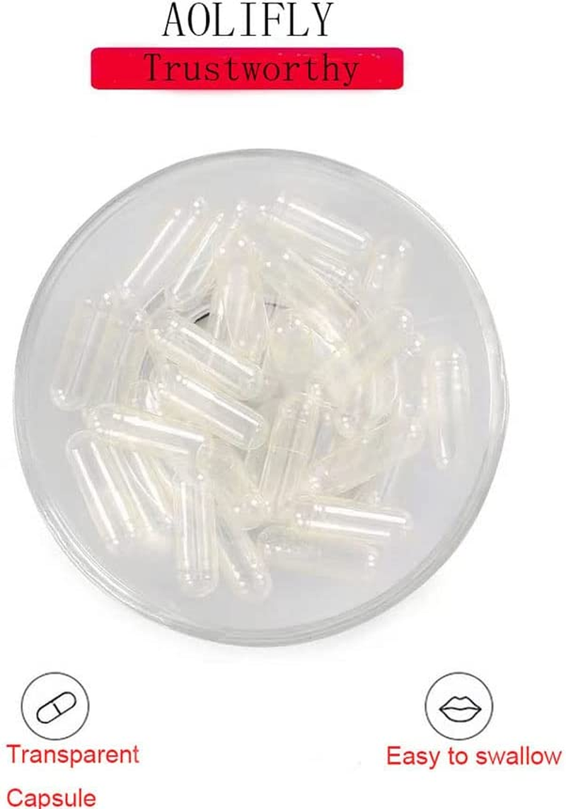 Capsule Size 0, Clear Empty Gelatin Capsules, 1000 Count -Kosher and Halal Certified,Gluten-Free Pure Bovine Gelatin Pill Capsule,Diy Powder Filling Vegetarian Vegan Capsules