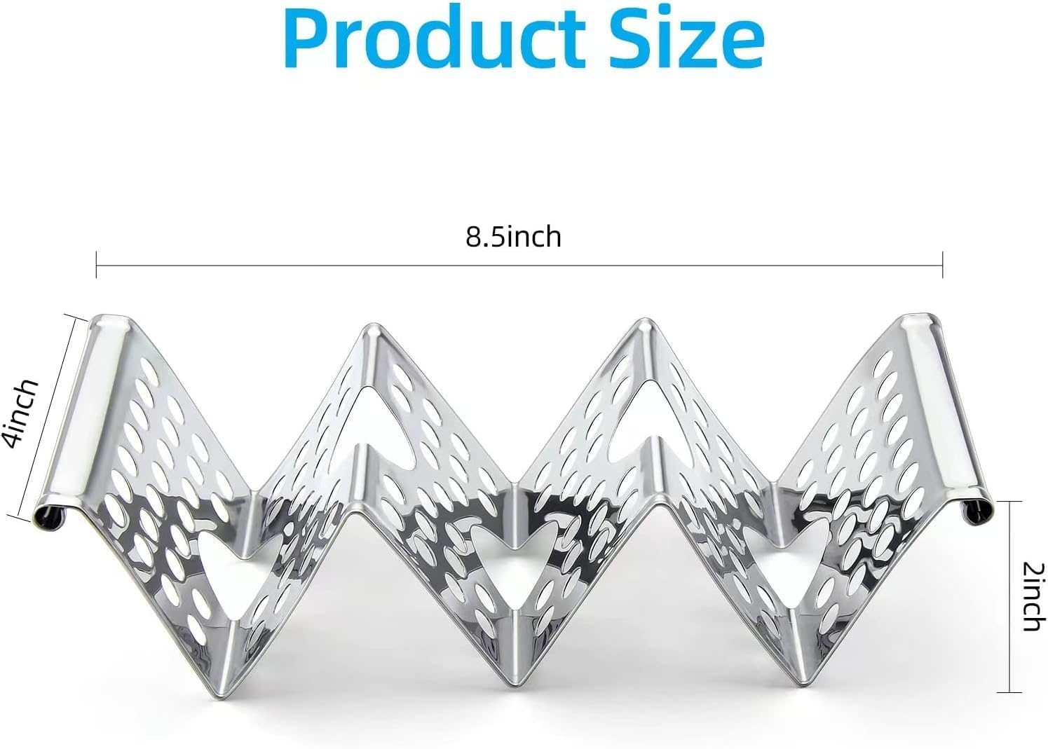 Leanockesa 4 PCS Stainless Steel Taco Holder- Premium Taco Stand, Each Can Hold 3 Tortillas, with Easy-Access Handle, Fits Microwave, Air Fryer and Ovents Microwave, Air Fryer and Oven. image number 3