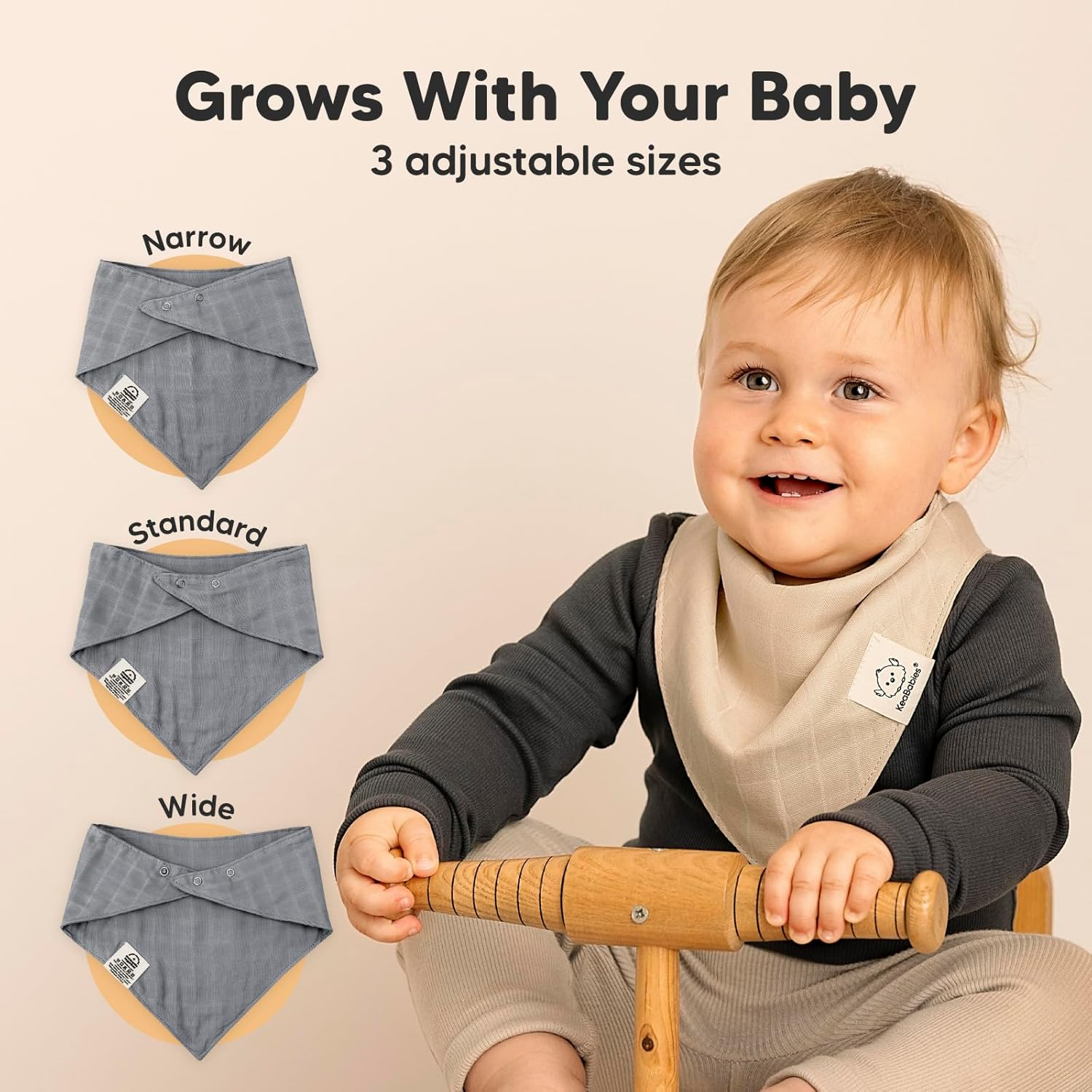 8-Pack Muslin Bibs, Baby Bibs for Boys, Girls - Bandana Bibs, Muslin Baby Bibs, Baby Girl Bibs, Baby Boy Bibs