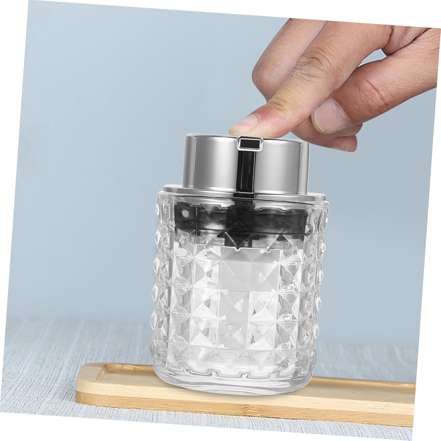 ABOOFAN Soap Dispenser Bottle with Pump Diamond Texture Glass Refillable Liquid Soap Shampoo Shower Gel Container Portable Bathroom Countertop Dispenser