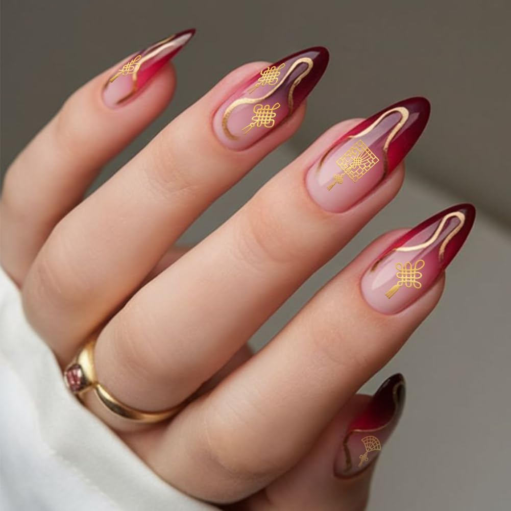 PH Pandahall 3Pcs Chinese Knot Nail Stamp Plate Chinese Style Manicures Art Template Window Lattice Pattern Nail Image Plate Stainless Steel Nails Stamper for Women DIY Manicures Salon Decoration image number 4