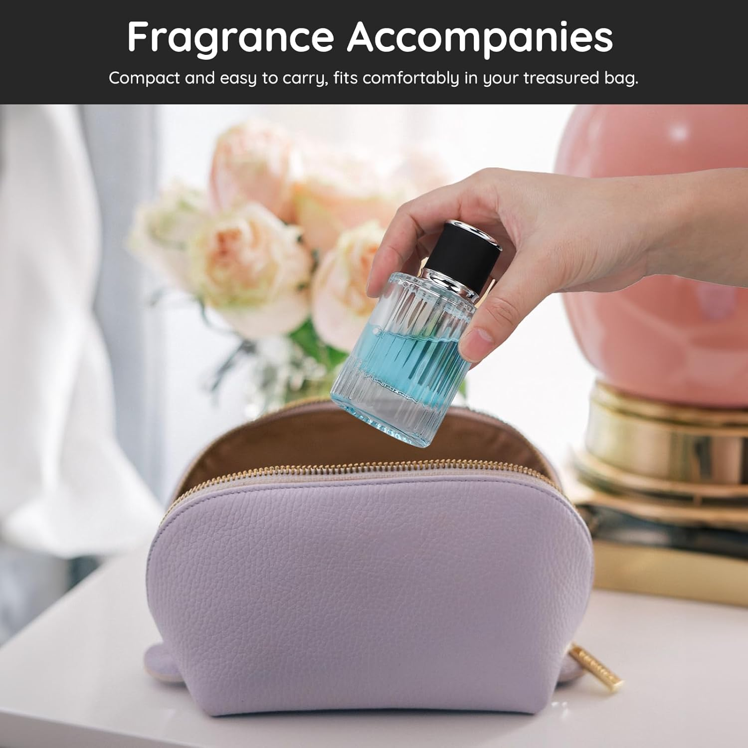 Segbeauty Travel Perfume Refillable Bottle, 2 Pcs 50Ml Perfume Atomiser Glass, Portable Perfume Spray Bottle, Scent Perfume Dispenser for Toner, Perfume, Cologne, Aftershave - Gradient Blue image number 3