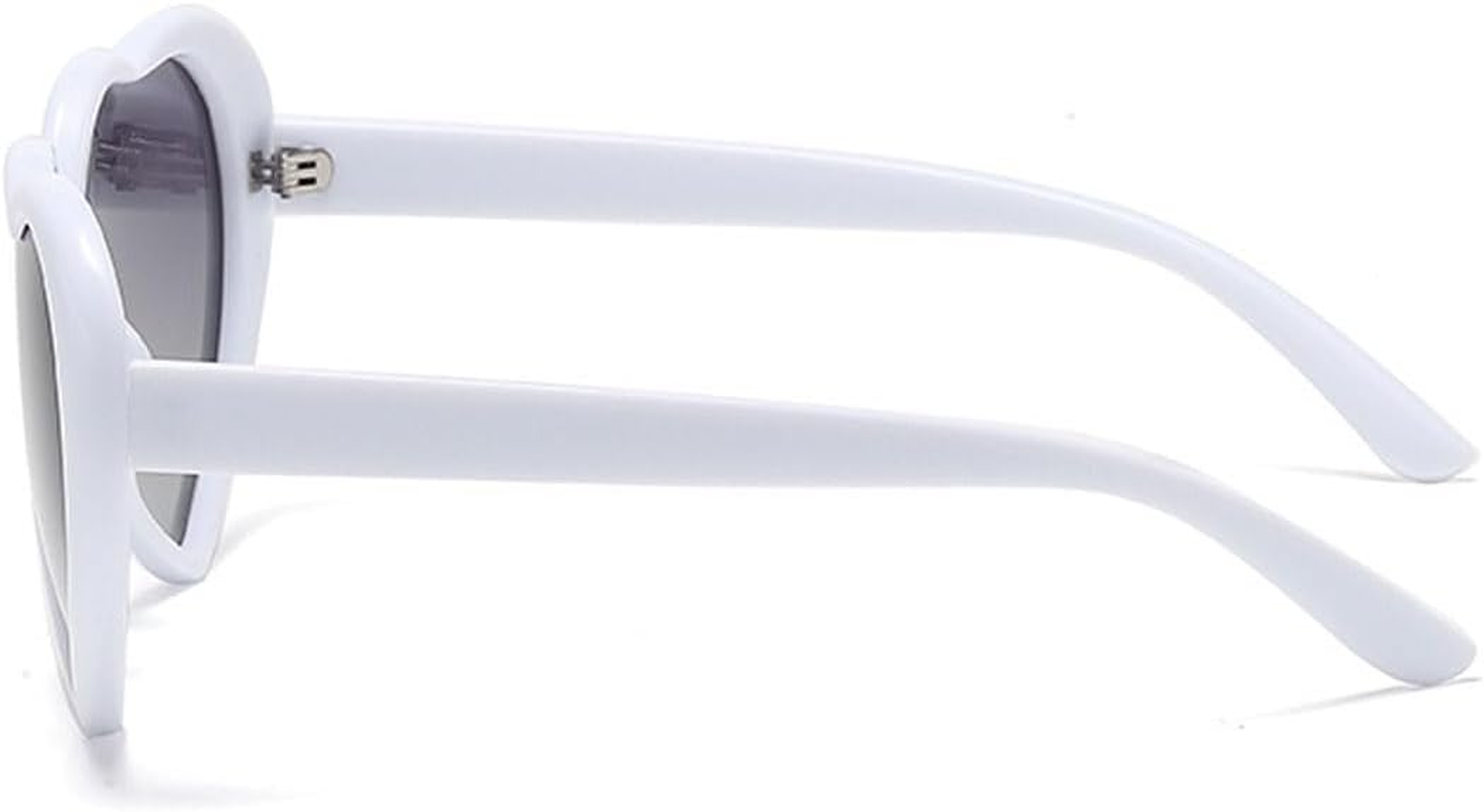 FADXIN Polarized Heart Shaped Sunglasses Oversized Vintage Fashion Love Eyeglasses Party Shopping Favors - Blue Gradient Blue image number 1