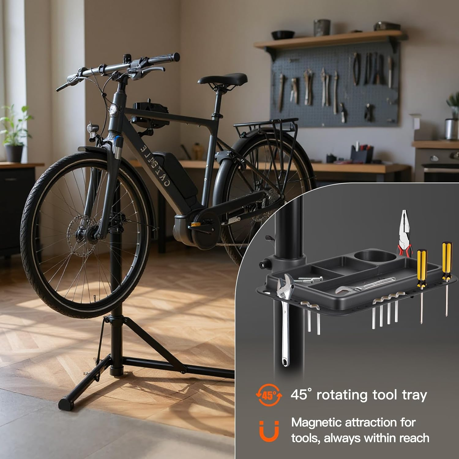 Advwin Bike Repair Racks, Shop Home Bike Mechanic Maintenance Rack Height Adjustable Carbon Steel image number 2