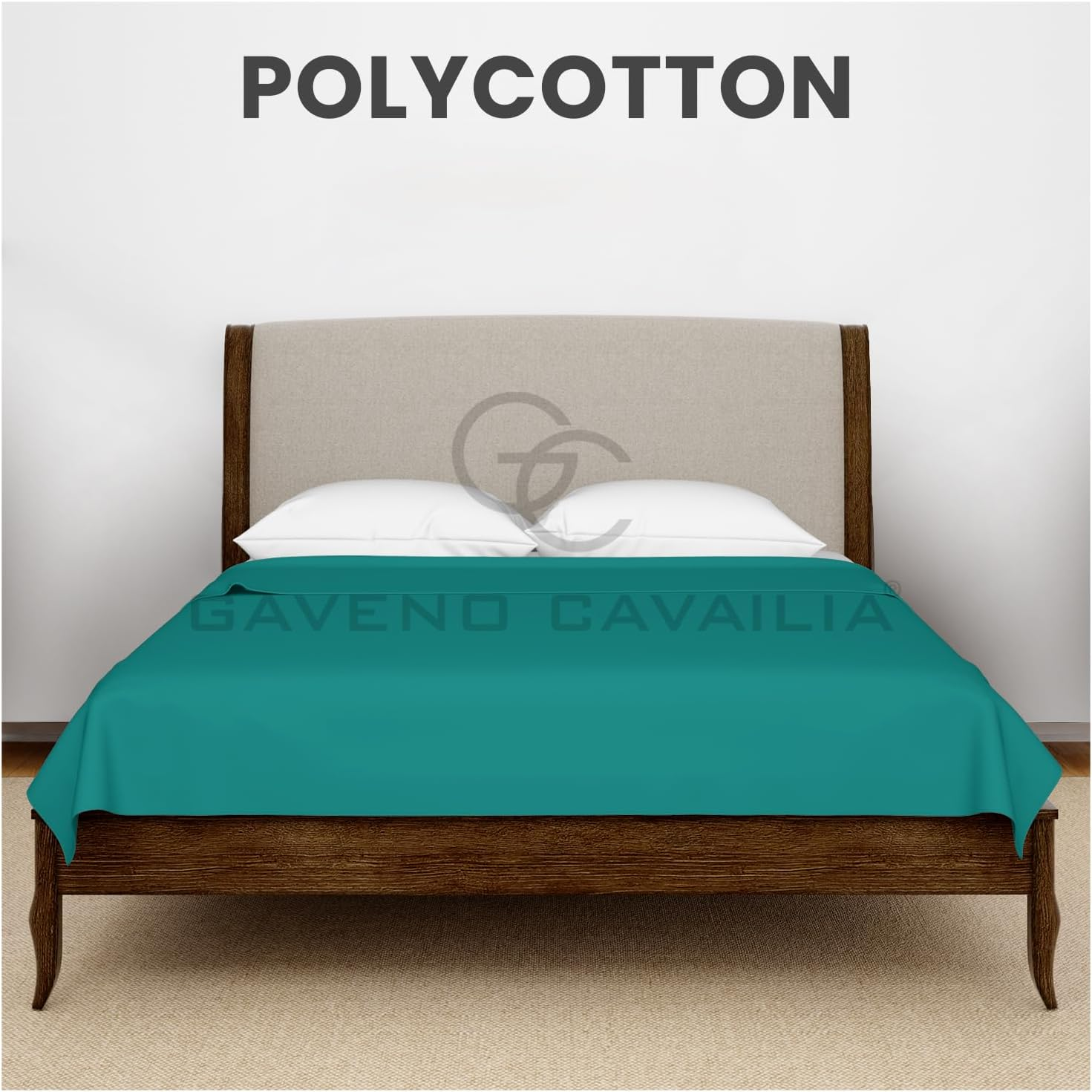 Gaveno Cavailia Super Soft Plain Dyed Diamond Flat Sheet [ Single - Deep Teal ] image number 6