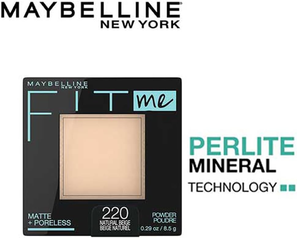 Maybelline New York Fit Me Matte & Poreless Pressed Powder - Natural Beige 220 (Pack of 2) image number 5