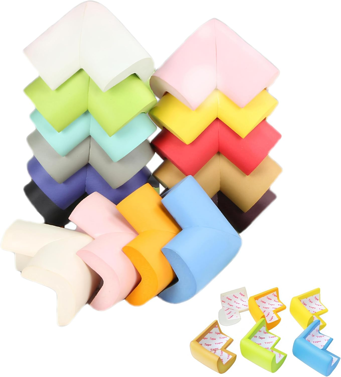 Father'S Day 20 Pack Corner Protector Baby, Table Corner Protectors for Kids Guards for Furniture Corner Protectors Proof Covers Baby Safety (Black,White,Wood,Beige,Gray Each4)